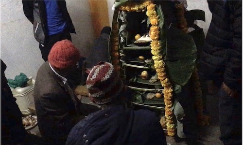Fig: The Wapa 'priest' performing the ceremony